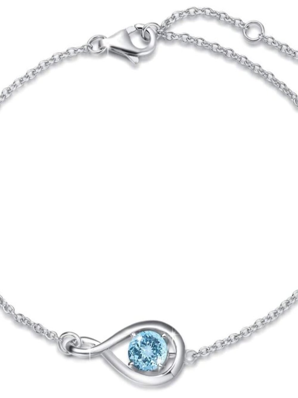 Love Bracelet 925 Sterling Silver Infinity Birthstone Bracelets for Women Fine J